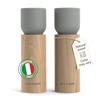 LARS NYSØM Set Macina Sale e Pepe in Legno Manuale - Macina Spezie con Macina in Ceramica Regolabile - Eleganti Macina Pepe e Sale in Legno di Faggio per Cucina o Tavola (Ash Gray)