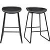Miliboo Sgabelli da bar di design nero H65 cm (confezione da 2) Pebble