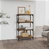 FIRBNUS Libreria rovere fumo 60x33x100 cm Legno Multistrato e Acciaio Libreria Da Parete Libreria Scaffale Legno Scaffale Soggiorno Libreria Versatile Stile Industriale Per Studio E Soggiorno