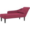 vidaXL Chaise Lounge con Cuscini Rosso Vino in Velluto, divano letto, divano imbottito, seduta da soggiorno, dormeuse, seduta da salotto