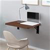 Shally Dogan Tavolo da Parete Pieghevole 60 x 40 cm in Legno, Scaffale a Muro Richiudibile Salvaspazio Versatile, Scrivania Porta Pc, Tavolino da Pranzo, Soggiorno, Salotto, Bagno, Cucina (Noce)