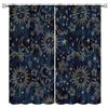 SXXLDNG Tende da sole e luna, motivo bohémien, hippie, stile indiano, stile bohémien, spazio esterno, cosmo con sole luna, stelle, per soggiorno, ufficio, 2 pannelli, 114,3 x 114,3 cm