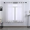 DONREN Tende trasparenti bianche velate per camera da letto, lussuose e morbide, con occhielli, in voile, per soggiorno, 2 pannelli
