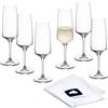 LEONARDO HOME Bicchieri da spumante CESTI (set da 6) con panno lucidante - Calice Prosecco lavabile in lavastoviglie (240 ml) - Resistente agli urti e all'uso quotidiano - Bicchieri da spumante con