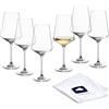 LEONARDO HOME Bicchieri da vino bianco PUCCINI (set da 6) con panno lucidante - Bicchieri da vino antigraffio (560 ml) - Lavabile in lavastoviglie e durevole - Bicchieri senza tempo per vino bianco -