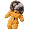 Generico Tuta Da Neve Neonata Pagliaccetto Neonato Invernale Giubbotto Con Cerniera Per Bambino Piumino Bambino Invernale Tutina Neonata Invernale Giubbotto Neonato Giacca Con Cappuccio (Yellow, 3-6 Months)