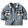 Fnaobai Bambini Ragazzi e Ragazze Giacca di Jeans con Tasca Manica Lunga Bottoni Cappotto di Jeans Cappotto Classico Plaid per 1-6 Anni