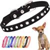 YOUALSO Collare per cucciolo di cane con strass colorati Bling Girl Puppy Cat Collari neri XS