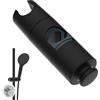 Hibbent Supporto universale regolabile per doccia con gancio, adatto per soffioni doccia da 19-23,5 mm e guide da 18-25 mm, staffa a morsetto scorrevole in ABS nero opaco