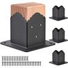 Insaga Confezione da 4 staffe per pali di recinzione, dimensioni interne 91 x 91 mm, supporto per pali per pergola in acciaio resistente, base di ancoraggio per pali da deck con bullonatura, supporti