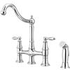 Pfister F-031-4COC Rubinetto da cucina a ponte con spruzzatore laterale, cromato lucido