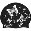 GNOLONG Silicone Swim Cap Impermeabile Durevole Antiscivolo Nuoto Cappello Per Sport Acquatici (Black)