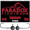 Paradox Fishing Set di 15 teste di jig da 7 g, 4/0 - Jig Teste di gomma con jighead per pesci di gomma luccioperca accessori da pesca