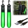 TaimeiMao 2 Pezzi Luce Lampeggiante a LED, LED Lampeggiante Ciondolo Riflettente, 3 modalità LED per Bambini,Ciondolo Riflettente, per Zaino,Corsa Notturna,Alpinismo,Ciclista(con Caricatore)