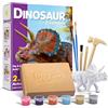 EGGBOX Kit di scavo di scheletro di dinosauro per bambini, set 2 in 1 di scavo e pittura di Teratops, giocattolo di dinosauro per bambini, esperimenti di paleontologia e fossili