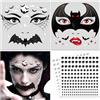DPKOW Tatuaggio Viso Pipistrello con Brillantini Viso, Halloween Tatuaggio Temporaneo Pipistrello Accessori per Costume di Halloween Trucco per Donne e Bambini Tatuaggi Finti