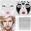 DPKOW Tatuaggio Viso Angelo con Brillantini Viso, Halloween Tatuaggio Temporaneo Ali d'Angelo Accessori per Costume di Halloween Trucco per Donne e Bambini Tatuaggi Finti