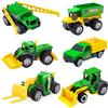 Oriate Set di 6 giocattoli per bambini in pressofusione per auto agricole, mietitrice, trasportatore, camion, spruzzatore, piccoli giocattoli da fattoria, mini modello di auto, regalo per Natale,