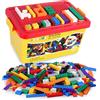 burgkidz Set di 520 Mattoncini da Costruzione con Contenitore Riutilizzabile, 500 Mattoncini di Base in 10 Colori con Ruote, Finestre e Porte, Blocco di Massa per Bambini 4-8 Anni, Ragazzi e Ragazze
