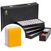 Yellow Mountain Imports, Set Mahjong Giapponese Riichi con Tessere Bianche e Gialle Standard, Astuccio in Vinile Nero, Tessera Vento dell'Est, Stecchetti Scommessa e Dadi