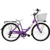 Cicli Tessari - bicicletta donna bici da passeggio city bike 26'' cambio 6 velocita' (viola)