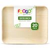FOOGO Green 20 Vassoi Monouso in Foglia di Palma, Grandi 30x25 cm, per Pizza, Antipasti, Tartine, Aperitivi, Resistenti come i Vassoi in Legno per Alimenti Caldi, Stuzzichini