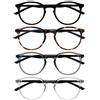 OPULIZE Met 4 Pacco Grigio Nero Occhiali Da Lettura Grande Giro Uomo Donna Cerniere Molla RRRR60-7 +3,00