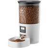 IMIPAW Distributore Automatico Cibo Gatti - 5L Dispenser Cibo Gatti con Timer Programmabile, 1-6 Pasti al Giorno, per Animali Di Piccola e Media Taglia (Bianco, 5L)