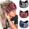 Spydge 3 pezzi Larghe Fasce Elastiche per Capelli 5.5in Larghezza Boho Larga Fascia Capelli Elasticizzate Fasce Larghe per Donna per la Corsa le Feste Sportive e la Vita Quotidiana
