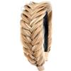 Gledola Wide Messy Braided Headband with Teeth Synthetic Hair Braided Headband High Elasticity Braids Braided Hair Band Hairpiece for Girls Women (biondo oro)