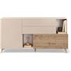 Web Convenienza Madia con Ante e Cassetti Made in Italy - Credenza Contenitore Collezione Riviera per Soggiorno Cucina Ingresso Sala da Pranzo Mobile Design moderno (Cashmere/Kadiz, 180cm)
