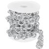 QUARKZMAN 3 Metri Catena a Maglie in Alluminio, Catena a Maglie Cavo a Doppia Ovale Placcata a Rulli per Creazione di Artigianato Fai da Te, 20x14x2,7mm, Argento