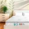 DOLCI SOGNI - Topper Matrimoniale Memory Foam 160x190 Alto 3 cm - Correttore Materasso Morbido - Topper in Memory per Materasso Matrimoniale 160x190 Sfoderabile in Aloe Vera - Made in Italy