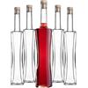 KADAX Bottiglie per liquori da 500 ml, 5 pezzi, bottiglie vuote di vetro con tappo, bottiglie di succo, bottiglie rettangolari da riempire con liquore e vino, bottiglie di vino