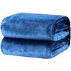 Corredocasa, Coperta Pile - Plaid Divano - Plaid Pile con Cuffie Morbide e Soffici - Made in Italy - Prodotto Disponibile in Diversi Colori - Plaid Singolo Misura 130x160 (Blu)