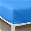 BASSETTI Lenzuola Singole, Lenzuolo Sotto con Angoli 90x200 cm - 100% Cotone, Made in Italy - Col. Cielo CI