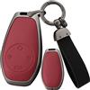 ontto Custodia Cover per Chiave Auto in Zinco adatto per Leapmotor T03 2022 2023 2024 2025 2026 Guscio Cover Protettiva in pelle con Telecomando Portachiavi Accessori per Auto4 Tasti B-Rosso