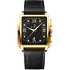 RORIOS Orologio Quadrati da Uomo Orologio da Polso Quarzo Impermeabile Orologio Elegante Diamante Orologio Semplice Luminosi Cinturino Acciaio Inossidabile oro nero C
