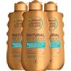 Garnier Ambre Solaire Natural Bronzer Latte Autoabbronzante Graduale e Idratante 8h con Olio di Albicocca e Vitamina E - 3 Flaconi da 175ml