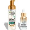 Garnier Amber Solaire - Cofanetto in schiuma e siero autoabbronzanti e idratanti, colore naturale e radioso, acqua di cocco, glicerina, acido ialuronico, vegan & cruelty free, viso e corpo