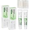 QINGZY 2 PCS Creme Intima Lenitiva Donna con 100 Bastoncini di Cotone, Crema Lenitiva per Prurito e Bruciore Intimo, Crema Antiprurito Intima, Crema Cura Prurito Intimo, Formula Delicata (Verde)