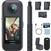 AKASO Set Action Cam Creator a 360°, 5,7 K, 72 MP, 360 gradi, con scheda di memoria da 128 GB, doppi sensori da 1/2, 48 MP, touch screen da 2,29, bastone per selfie invisibile, blocco horizon a 360°