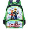 JXBBAAC Robllox Zaino per Bambini, Robllox Zaino Scuola Borse Zainetto Asilo Cartone Animato Borsa 3D Stampato Zaini Prescolastico Regulable Scuola Impermeabile Sport Satchel per Bambini