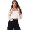 Allegra K Giubbotto bomber trasparente per giacche trasparenti a maniche lunghe con cerniera da donna Blu scuro XS