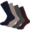 Leedya 4 Paia Calze Uomo Invernali Lana & Seta - Taglia 39-42/43-46 - Made in Italia - Calzini Termici, Traspiranti, Rinforzati per Inverno (IT, Numero, 39, 42, Regular, Regular, 4 Paia Misto Seta)
