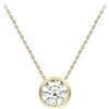 CARISSIMA Collana da donna in oro giallo 9 ct con ciondolo zircone cubico scorrevole da 6,7 mm e catena regolabile, 41-46 cm