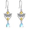 YAFEINI Orecchini pendenti in argento Sterling con nodo celtico irlandese a forma di cuore/luna/farfalla/libellula/ape/colibrì, regalo per donne e adolescenti, in argento Sterling, pietra