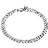 PROSTEEL 06MM 21CM Bracciale Uomo Acciaio a Catena Impilabile Braccialetti in Acciaio Inossidabile Bracciali Argento Uomo