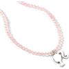 Barbie Collana in argento Sterling con ciondolo a forma di silhouette su una collana di perle di quarzo, Misura unica, Argento sterling