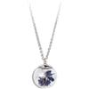 Gioielli Botanici Collana Lavanda a maglie Inox, Ampolla in Vetro con Fiori Naturali e semi di soffione